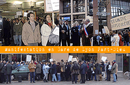 Manifestation en gare de Lyon Part-Dieu